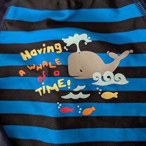 Whale Adventure Kids Rashguard - Blue and Black 0057